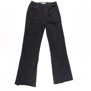 Wax Cotton Denim Jeans Straight Wide Leg Pants Slacks Size 11/30 Dark Black